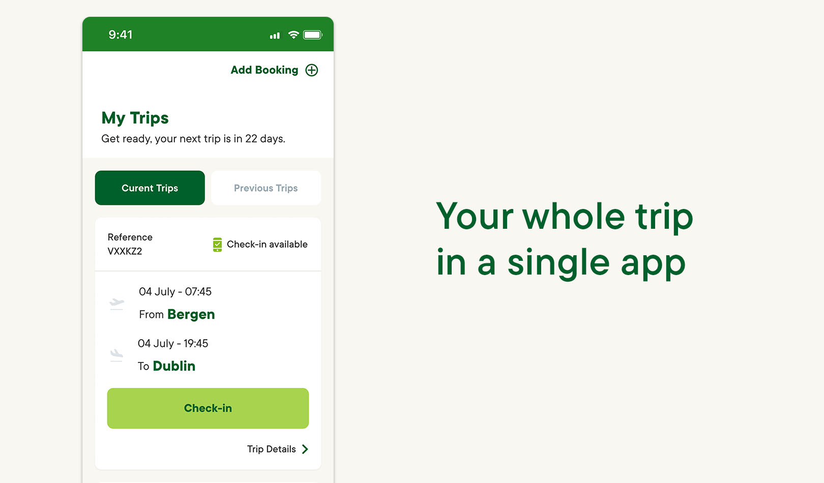 By using our app you'll get access to all your trip details on your mobile device
