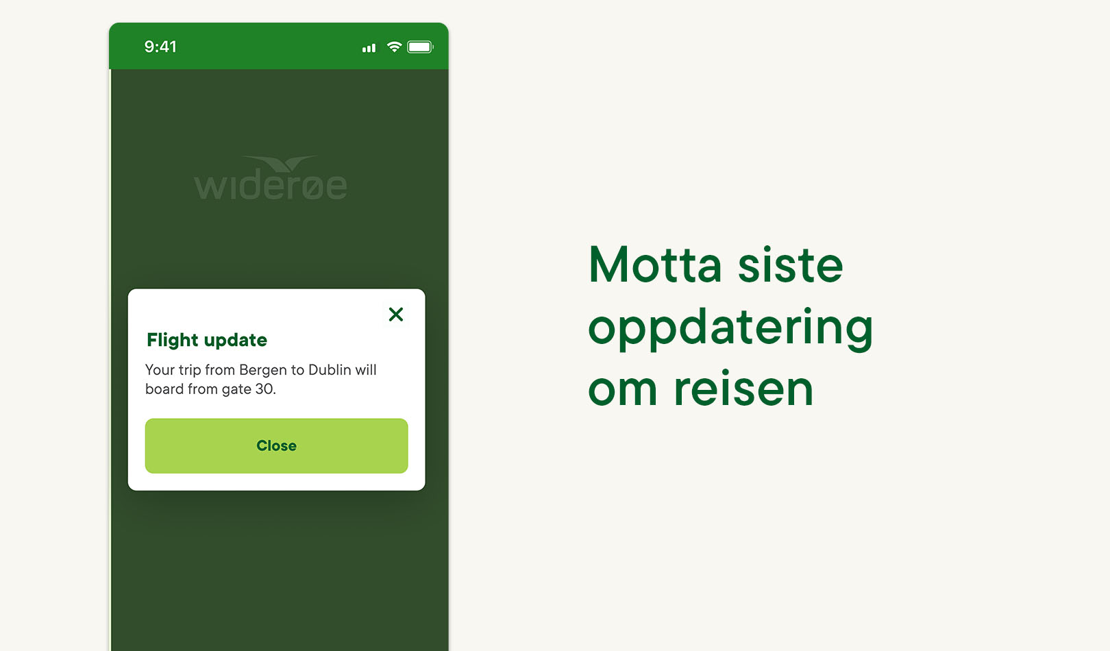 Hold deg oppdatert på farten. Vår app gir deg sanntidsoppdateringer om reisen direkte på mobilen.