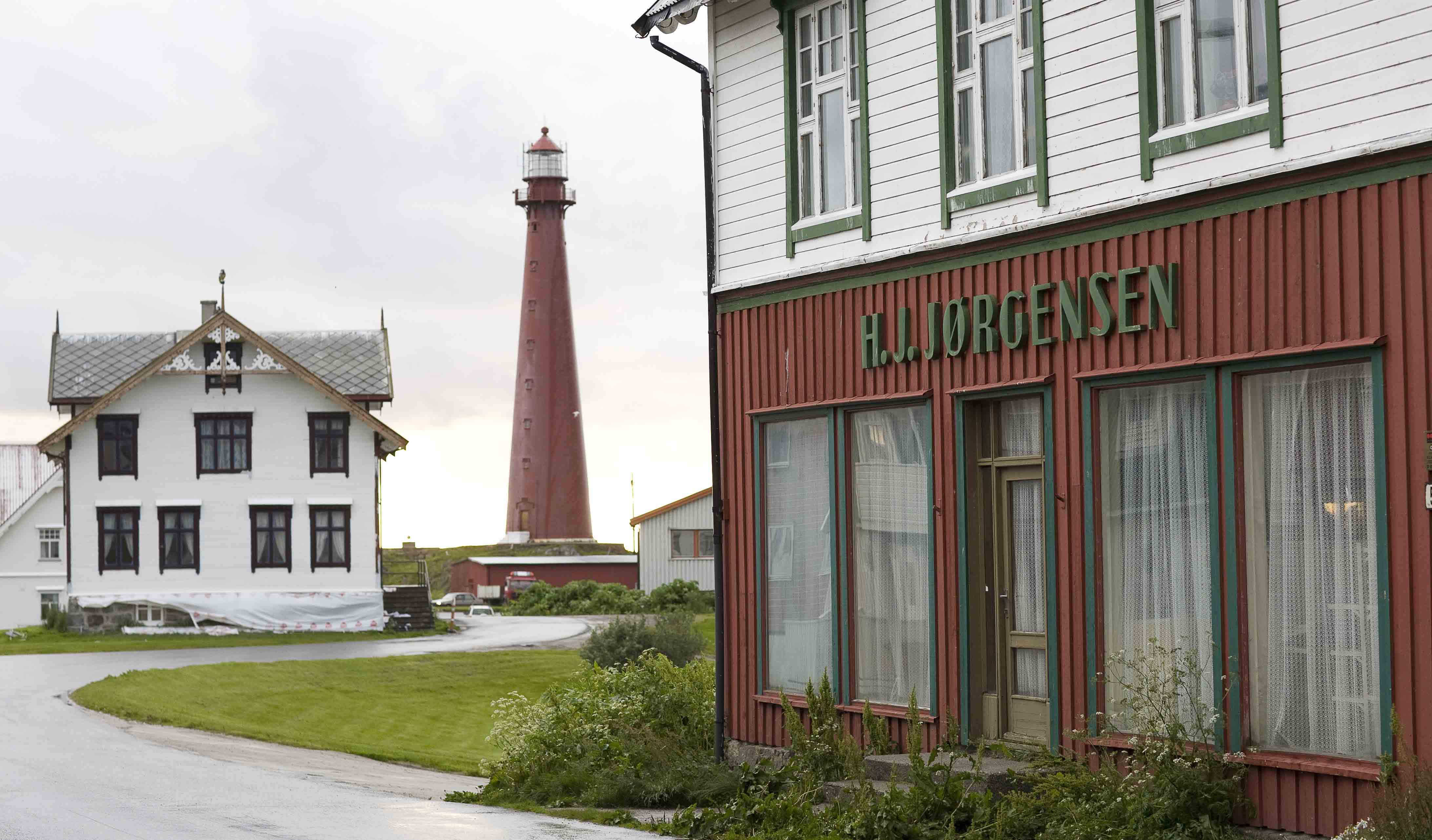 Bybebyggelse ved Andøya fyr, Vesterålen.