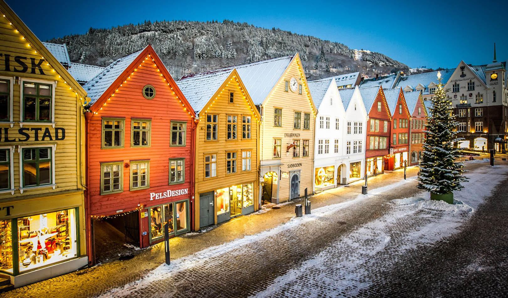 Christmas atmosphere in Bergen. 