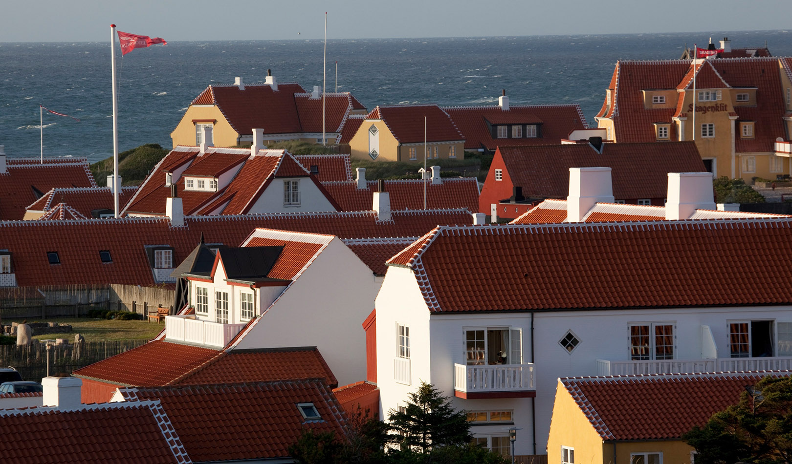 Bebyggelse i Skagen, nord på Jylland, Danmark. 
