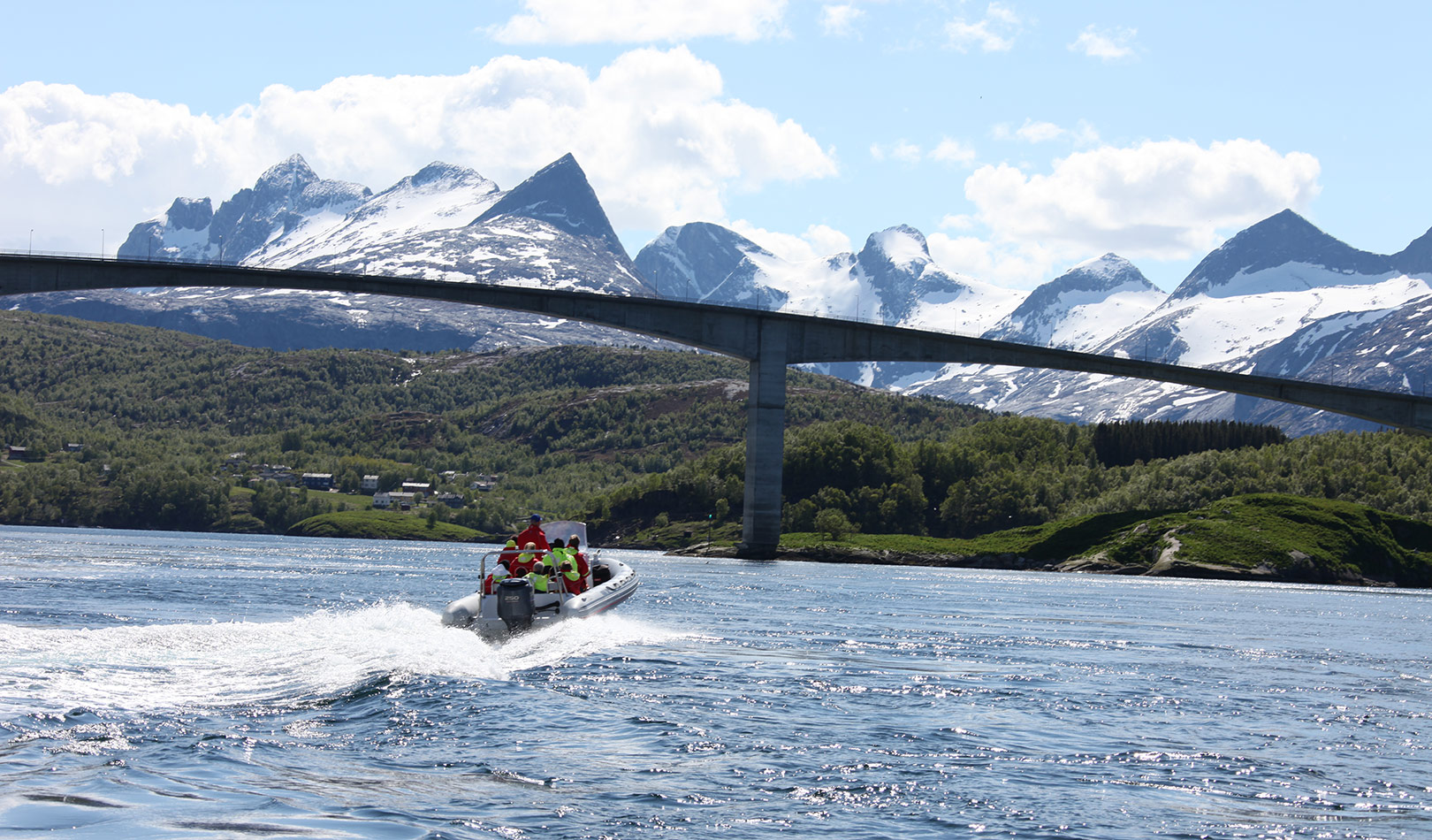 RIB tour by the bridge of the maelstrom Saltstraumen outside Bodø.