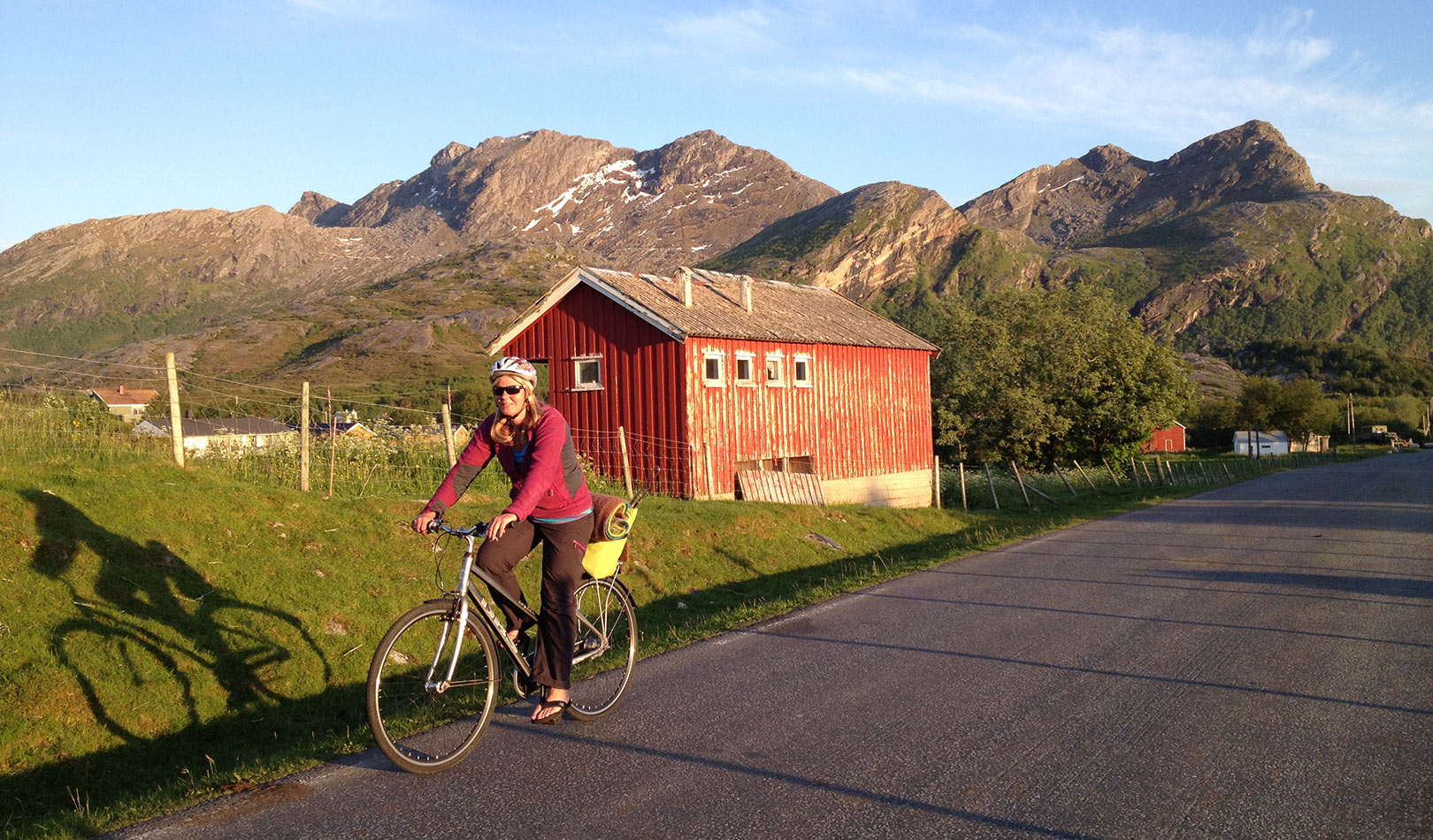  Woman on a bike on Kjerringøy outside Bodø.