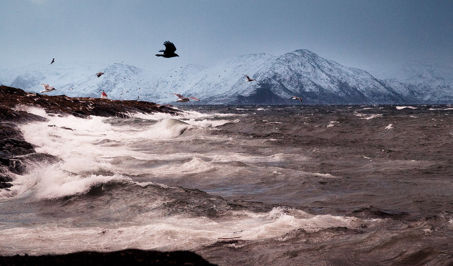 Vindfullt kystlandskap i Hammerfest. 
