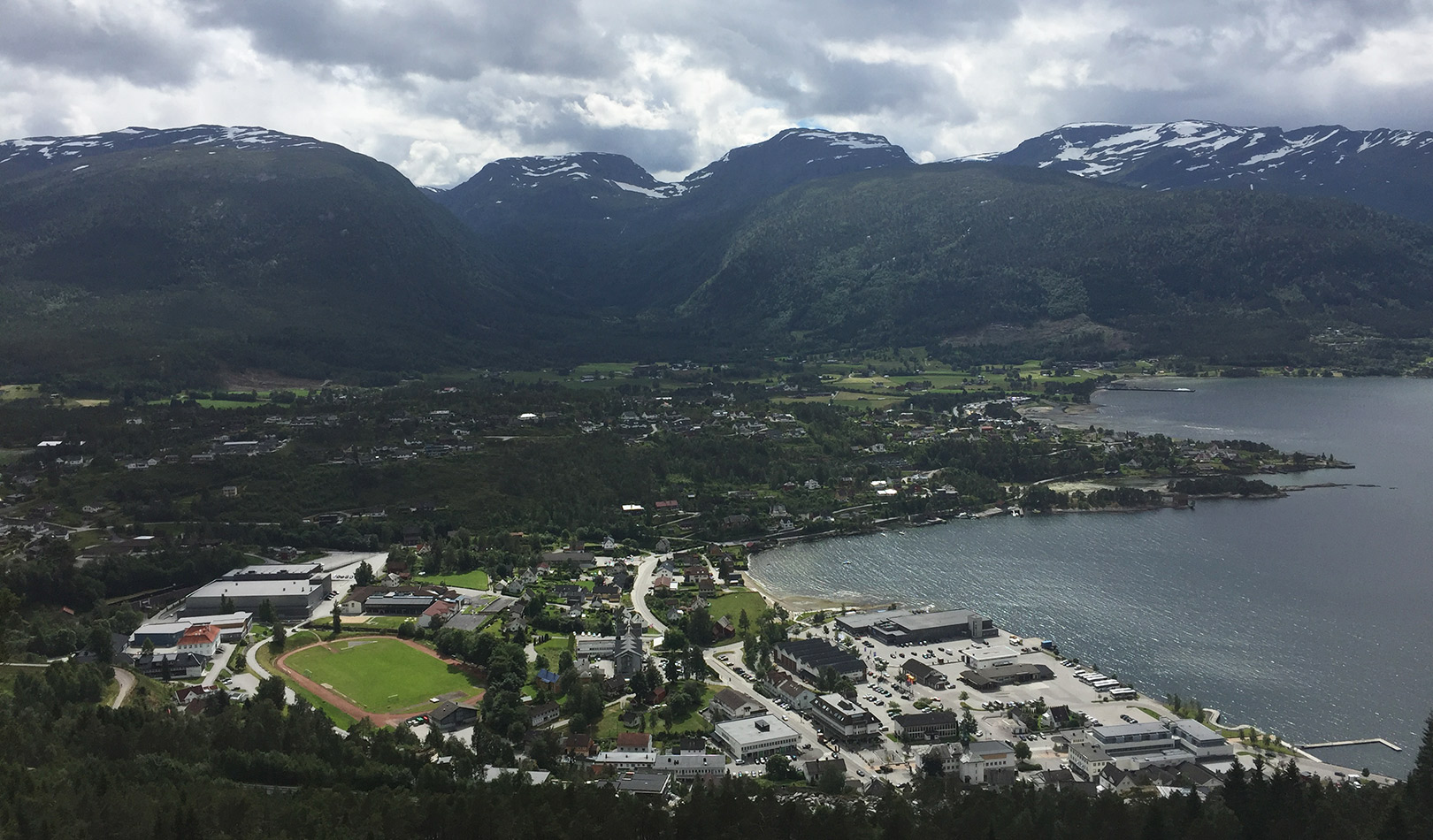 View from a hill in Sandane.