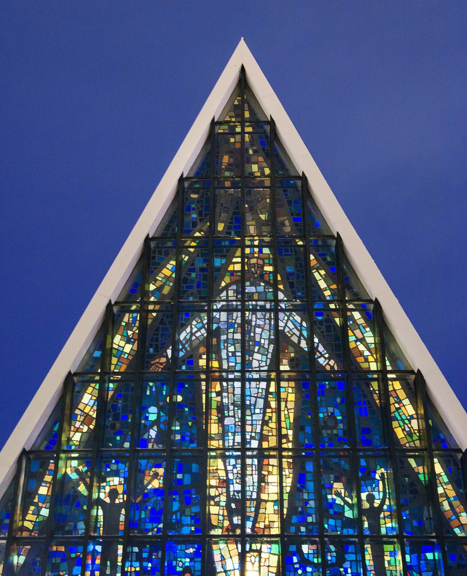 Glass mosaic in the church in Tromsø.