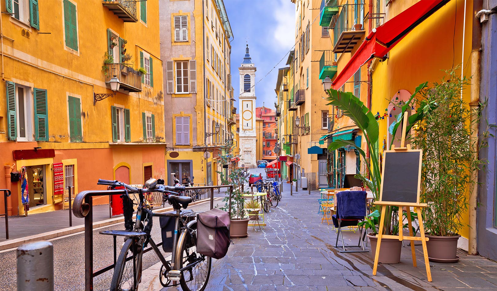 Colorful street in Nice