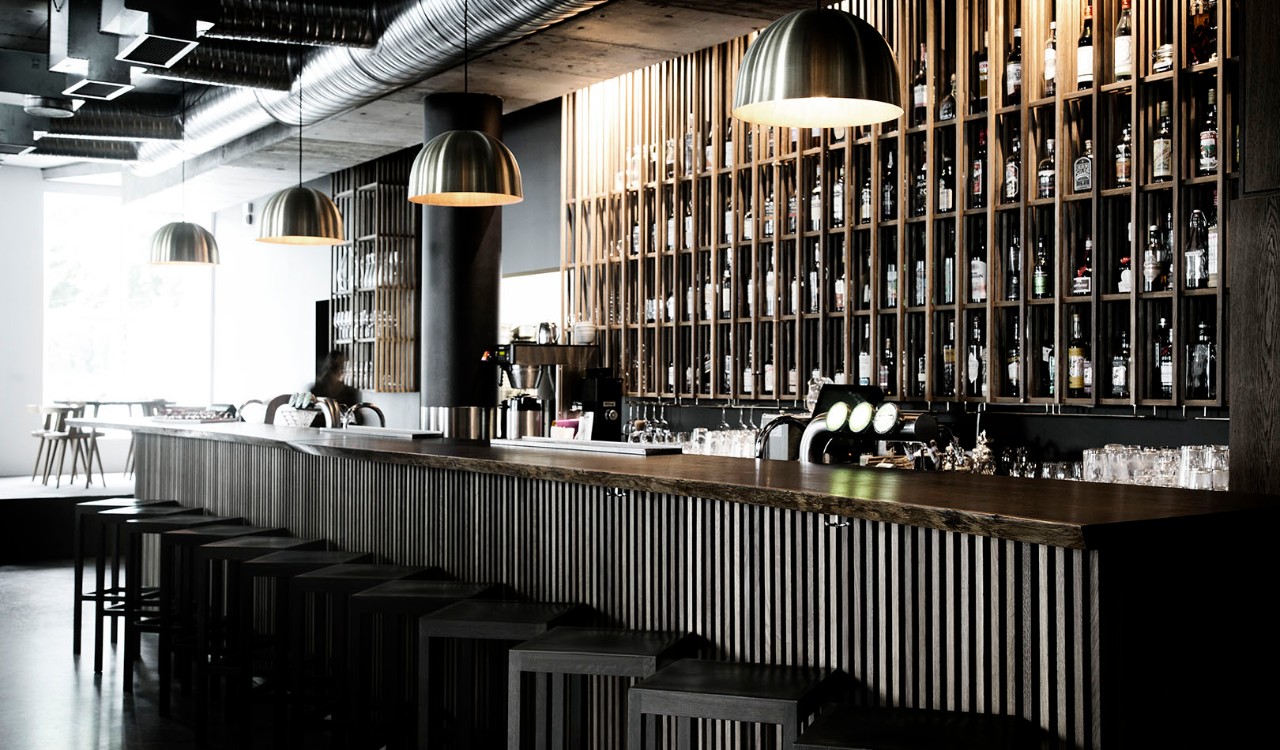 Interiør på baren Lysverket i Bergen. The bar Lysverket i Bergen.