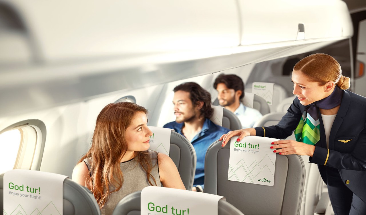 God service på Widerøe fly