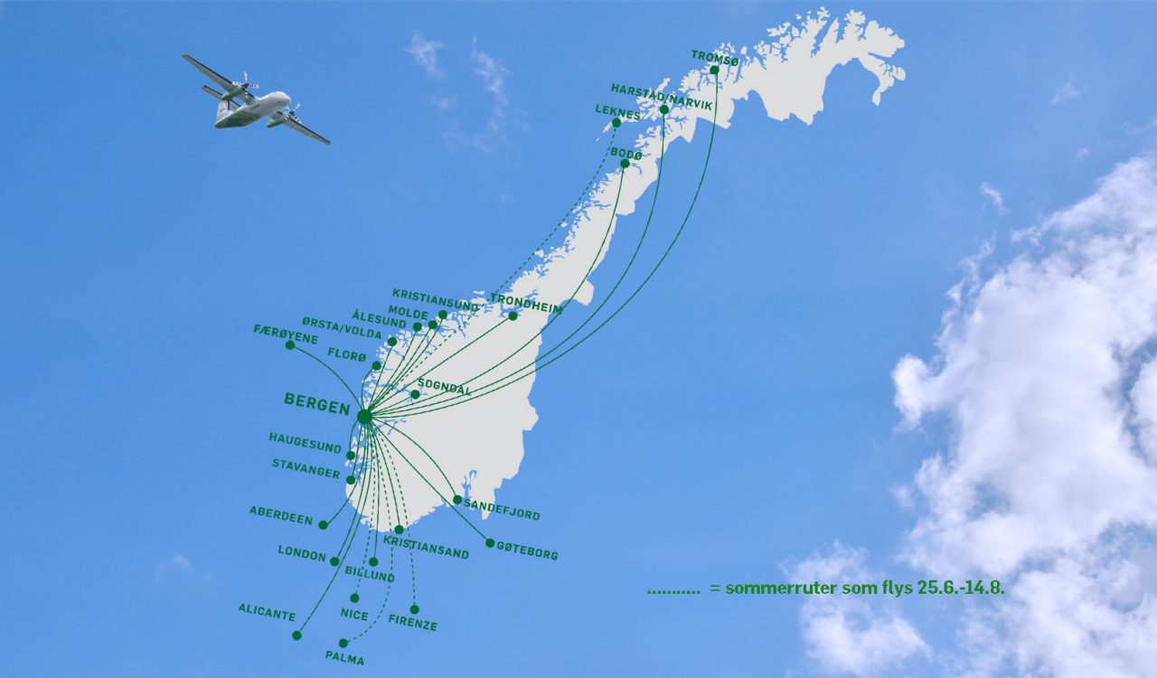 Direkteruter til/fra Bergen