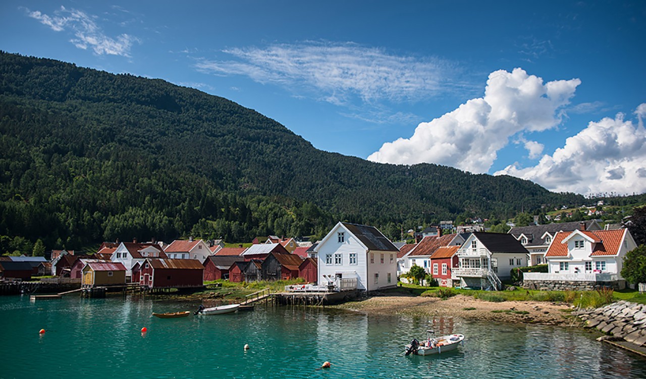 Vakre hus i Solvorn